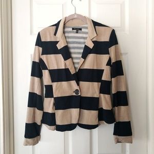 Striped Colorblock Casual Blazer